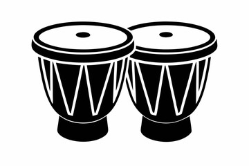  bongo drums line art silhouette vector illustration