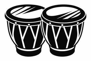 bongo drums line art silhouette vector illustration