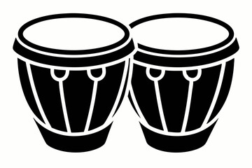  bongo drums line art silhouette vector illustration
