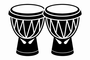  bongo drums line art silhouette vector illustration