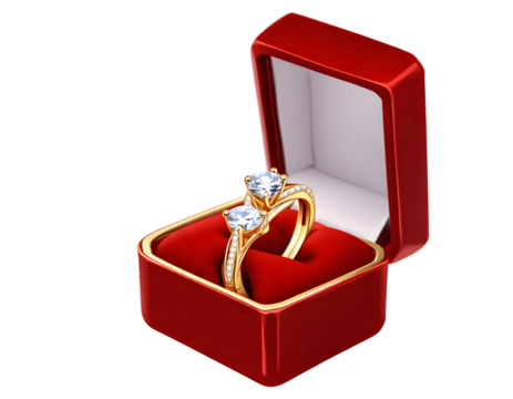 rings in red box