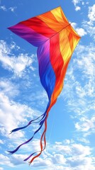 Colorful Kite Soaring High in the Sky with Vibrant Colors