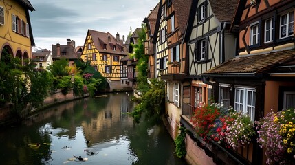 Obraz premium Colorful houses in Petite France, Strasbourg, Alsace, France