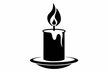 candle line art silhouette vector illustration