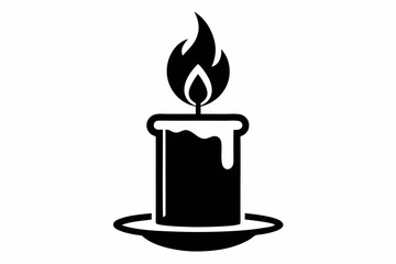 candle line art silhouette vector illustration