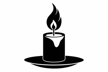 candle line art silhouette vector illustration