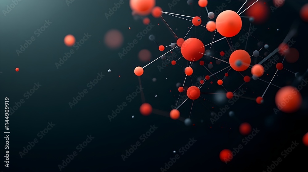 Poster visualizing the frequency distribution of social media interactions through an abstract data network
