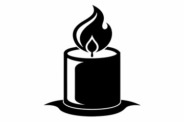 candle line art silhouette vector illustration