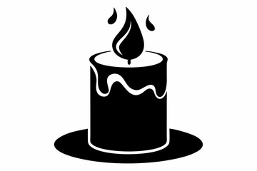 candle line art silhouette vector illustration