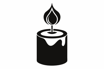 candle line art silhouette vector illustration
