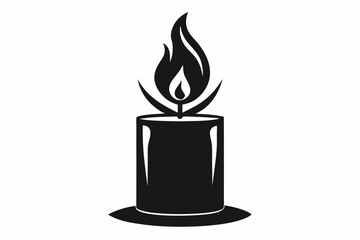 candle line art silhouette vector illustration