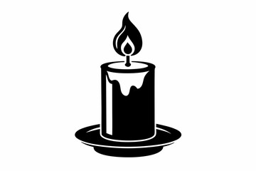 candle line art silhouette vector illustration