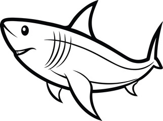 Coloring Shark Line Art in a Beautiful Vector Illustration