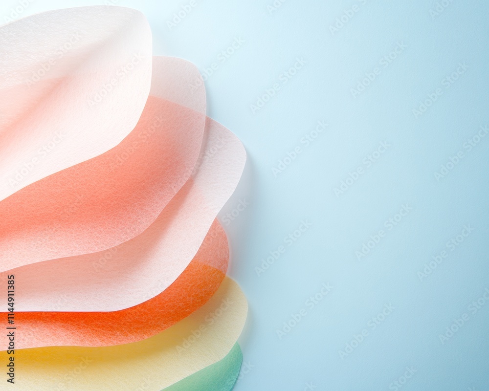 Aufkleber Abstract Pastel Shapes with Textured Paper Layers - Concept of Finance Patterns