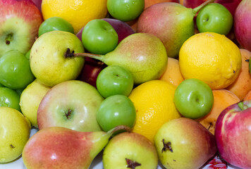 natural foods. photos of various fruits.