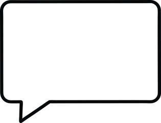 Rectangular Speech Bubble Line Art Icon Vector Illustration