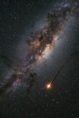 Bright Star in Night Sky