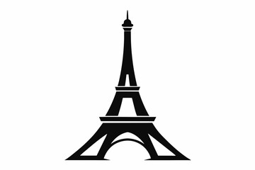 Eiffel tower line art silhouette vector illustration