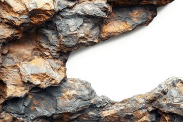 Ancient Rock Texture with White Background for Text Space