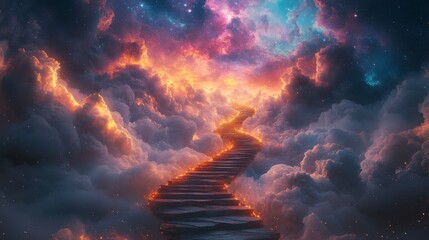 Celestial Stairway to the Heavens - A Mystical Journey to Enlightenment