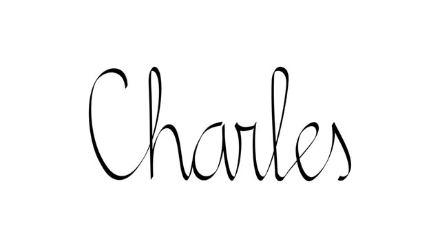 Black handwritten male name "Charles"