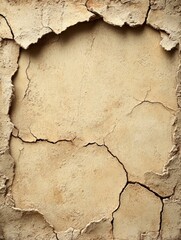 Fototapeta premium This close-up showcases a textured wall of rough concrete and plaster, emphasizing an industrial design