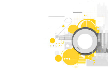 Obraz premium An abstract digital banner featuring a data connection theme, designed in shades of grey and yellow.