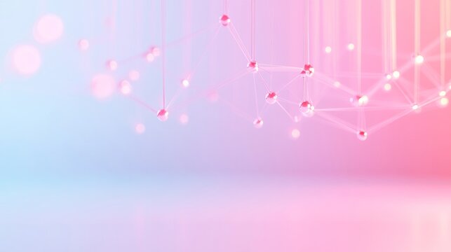 Ethereal Network of Abstract Connections in Soft Pastel Light