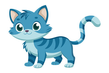 Watercolor Vector of a Cartoon Kitten Isolated on a White Background, Cute Kitten Illustration in Watercolor Style, Adorable Cat Vector Art for Kids Designs, Nursery Decor, and Creative Projects,