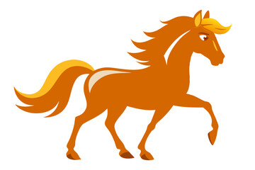 Vector Illustration of Cartoon White Stallion Animation, Painted with Watercolor, Isolated on White Background, White Stallion Animation Vector Art, Cartoon Horse Illustration, Watercolor Stallion Art