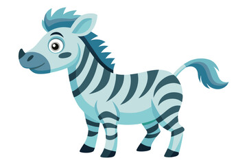 Watercolor Vector of a Cartoon Zebra Animation - Isolated on White Background, Cute Zebra Animation, Vector Illustration of Cartoon Zebra, Adorable Zebra in Watercolor Style, Perfect for Design ,