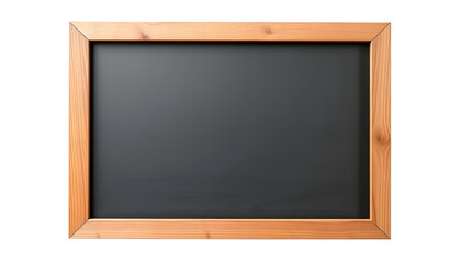 blank blackboard in wooden frame isolated on transparent or white background, collage style