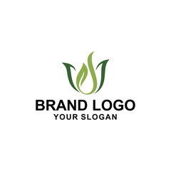 leaf lotus logo vector illustration