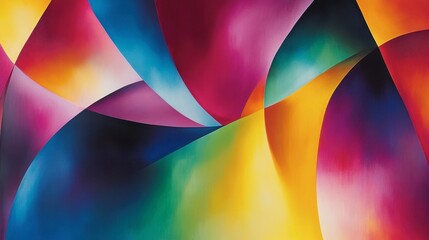 Naklejka premium Vibrant Abstract Colors with Fluid Curves and Dynamic Shapes