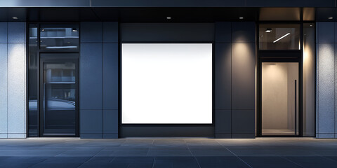 Blank mockup of a billboard featuring a minimalist design with a play on  black backdrop.