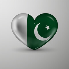 3d heart background with flag of Pakistan. An element of impact for the use you want to make of it.