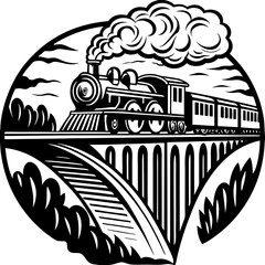 steam engine locomotive illustration on a white background 