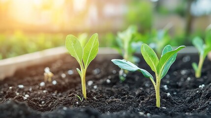 A community garden encouraging local residents to practice sustainable gardening