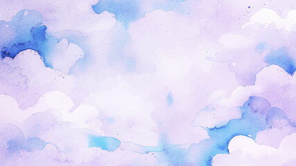 watercolor background with clouds