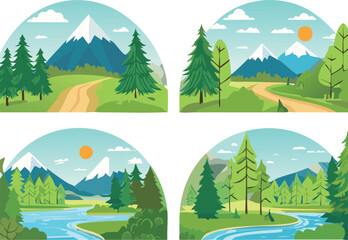 Obraz premium landscape with trees and mountains