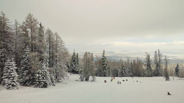 sledding and having fun on       Hrebienok, Slovakia