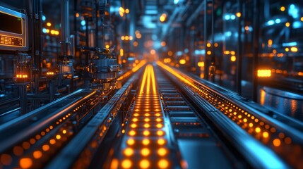 Obraz premium Capturing the integration of IoT data streams in a futuristic industrial environment
