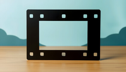 16mm Film Frame Matte, papercraft, with white tones