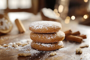 Stack of gingerbread with Christmas decoration