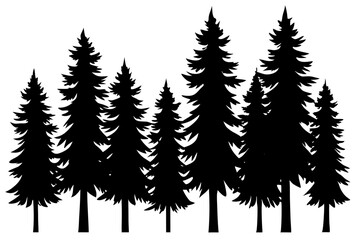 Obraz premium vector silhouettes of trees