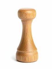 Wooden Pepper Grinder, Kitchen Tool, White Background, Cooking, Studio Shot.