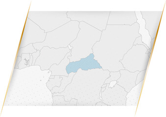 Central African Republic Map in Blue.