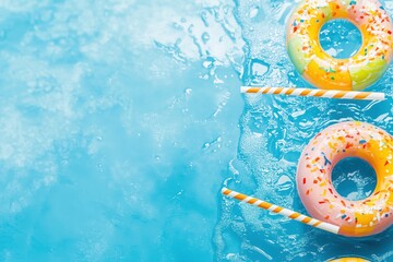 Celebrate summer with a vibrant teenager\'s pool party invitation featuring colorful floats and a refreshing atmosphere