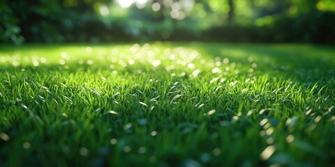 Naklejka premium Close-up of lush green grass