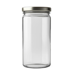empty glass jar isolated on white